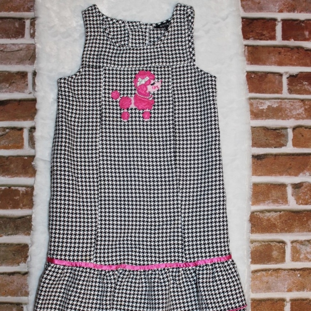 Girl's Black & White Poodle Dress Size 8 - Picture 2 of 7